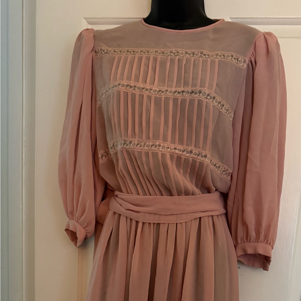 Vintage Albert Nipon Sheer Tea-Length Dress